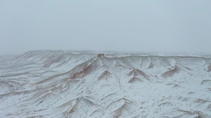 航拍风雪烽燧高清短视频素材