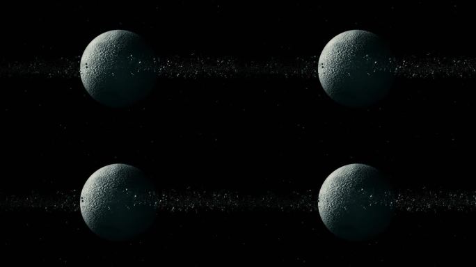 黑暗系星球宇宙陨石环绕运动三维动画素材