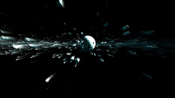 黑暗星球宇宙大爆炸陨石坠落冲屏三维动画