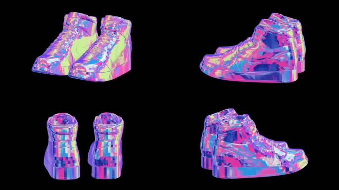 赛博朋克元宇宙AJ高帮运动鞋通道素材