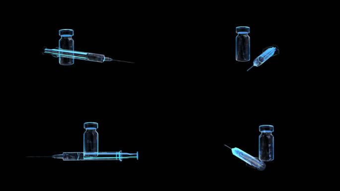 科技全息新冠疫苗针剂通道素材