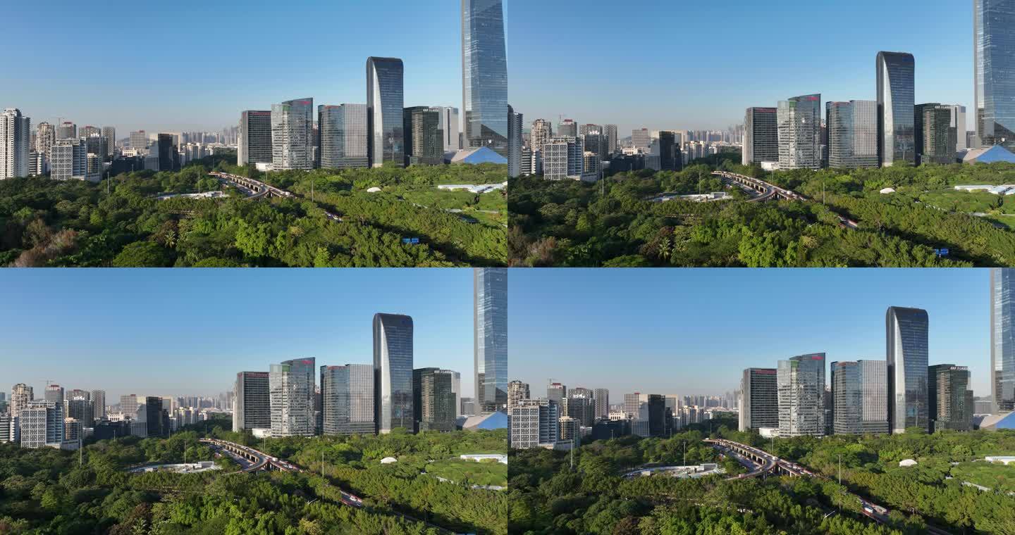 深圳大学航拍 南山高楼 荔香公园