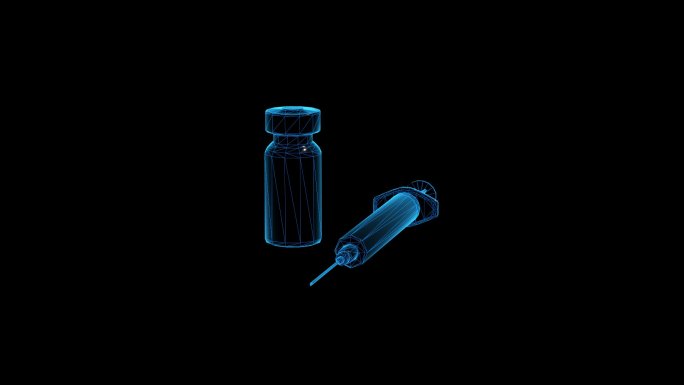 蓝色科技线条新冠疫苗针剂通道素材