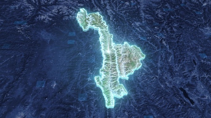 怒江自治州地图-云雾俯冲勾勒轮廓