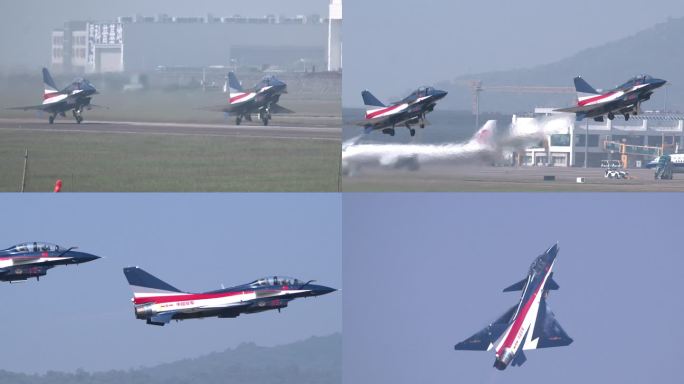 超稳定：中国航展八一表演队歼10飞机起飞