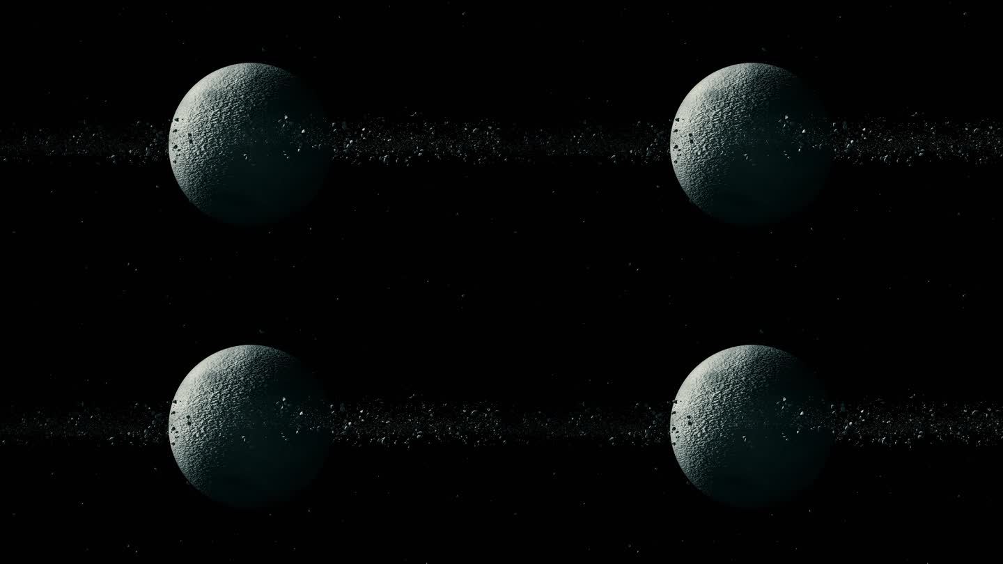 黑暗星球宇宙陨石三维动画慢镜头视频素材