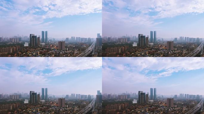成都东门延时城市景观空气污染雾霾