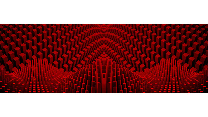 【宽屏时尚背景】方体几何韵律创意红黑矩阵