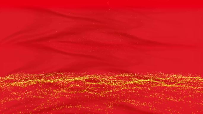喜庆红色背景金色粒子红布背景视频素材