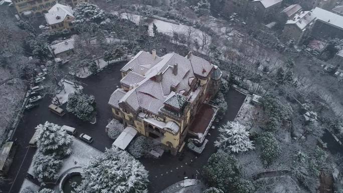 青岛雪景航拍