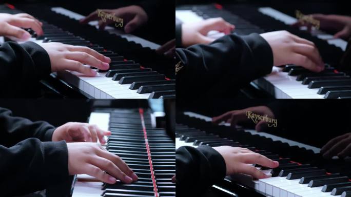 【4K】弹钢琴手指特写