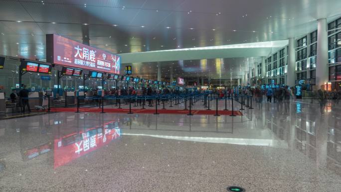 4K温州机场人流延时合集