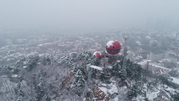 青岛雪景航拍