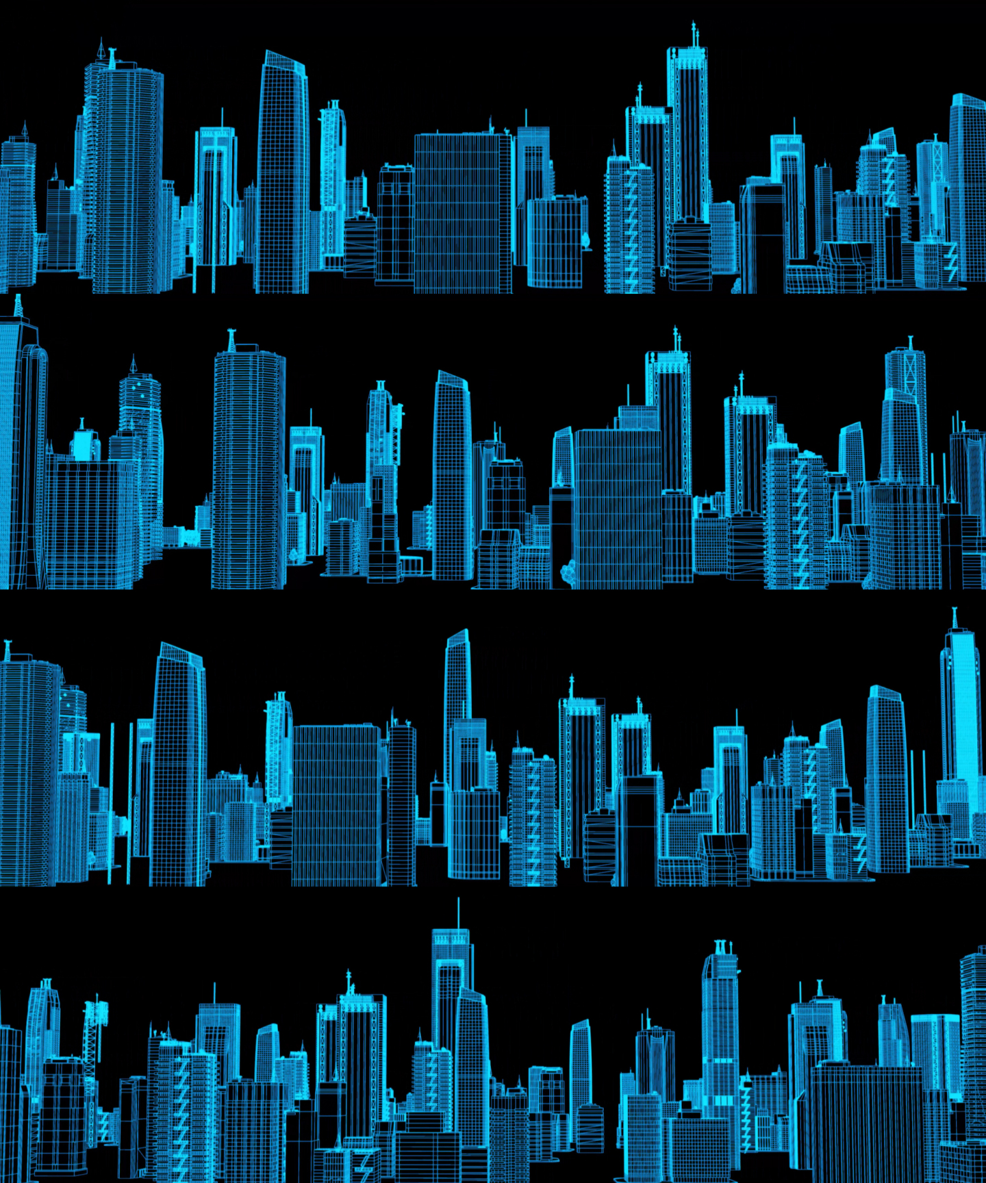 科技线框城市