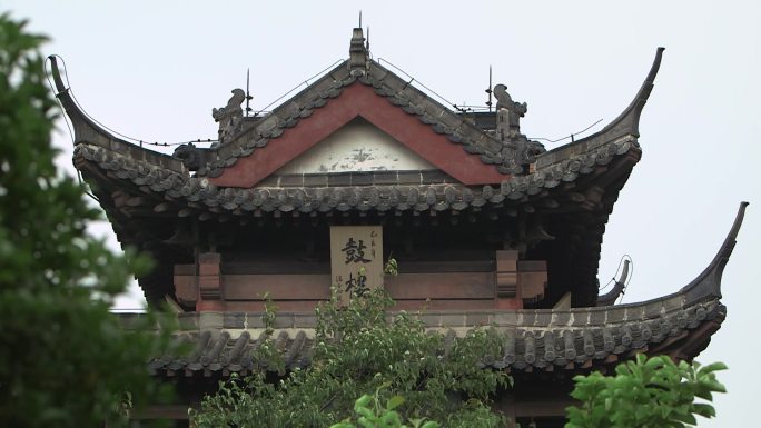鼓楼建筑特写高邮古代中国风空镜C019