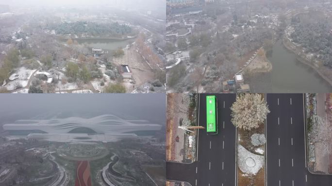 原创·廊坊公园城市雪景