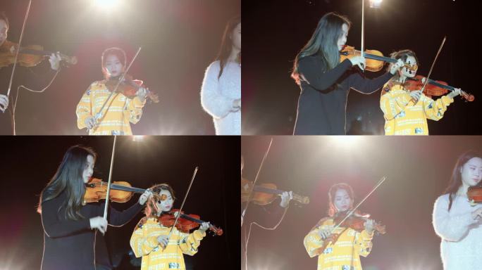 【4K】音乐晚会美女拉小提琴