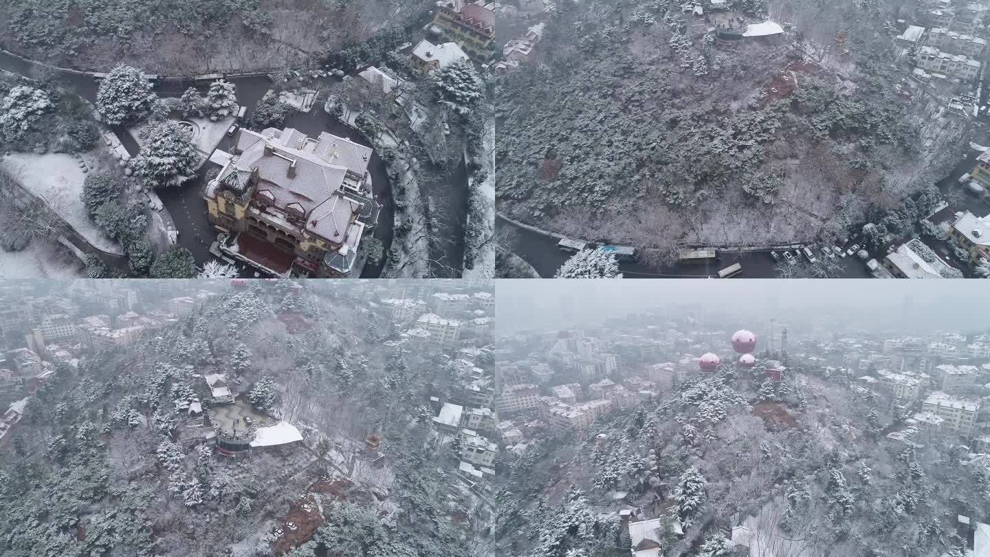 青岛雪景航拍