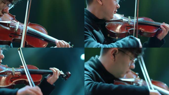【4K】音乐晚会男子拉小提琴
