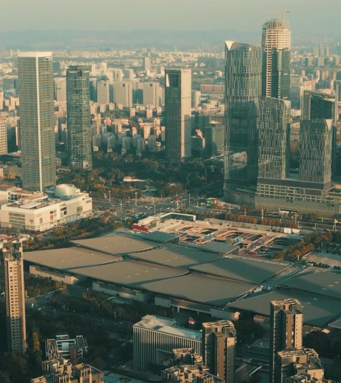 江苏南京河西国际会展中心CBD竖屏航拍