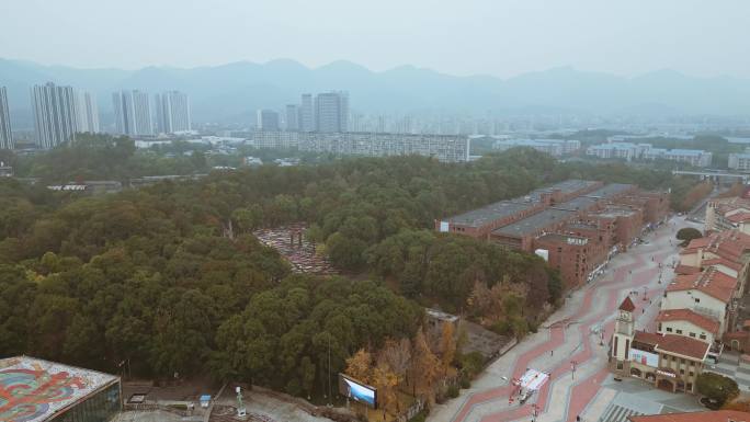 重庆大学城熙街航拍4K
