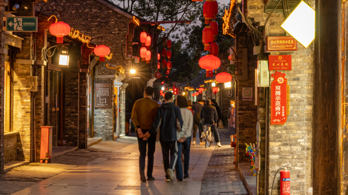 扬州东关街延时 城市航拍 夜景延时