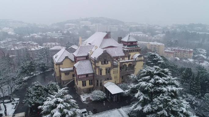 青岛雪景航拍