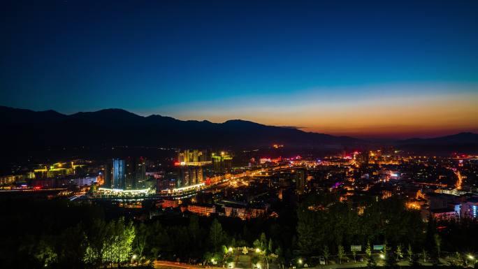 陕西安康市汉阴县夜景 延时摄影