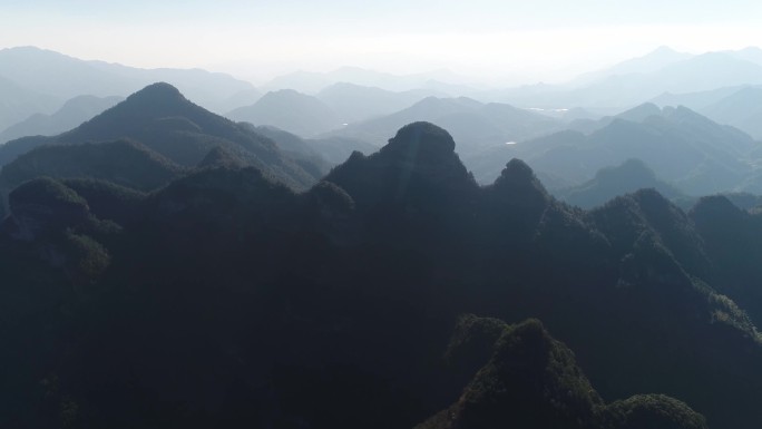 航拍唯美巍峨大山山脉