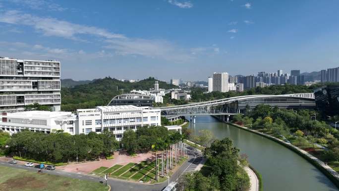 深圳南山区大学城科技图书馆航拍