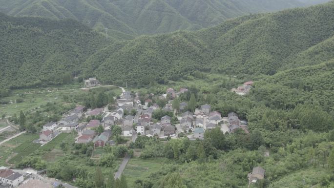 浙江湖州安吉县乡村4K航拍log未调色