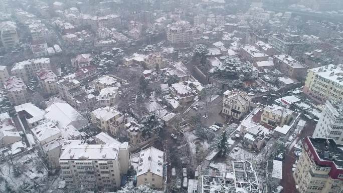 青岛雪景航拍