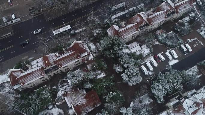 青岛雪景航拍