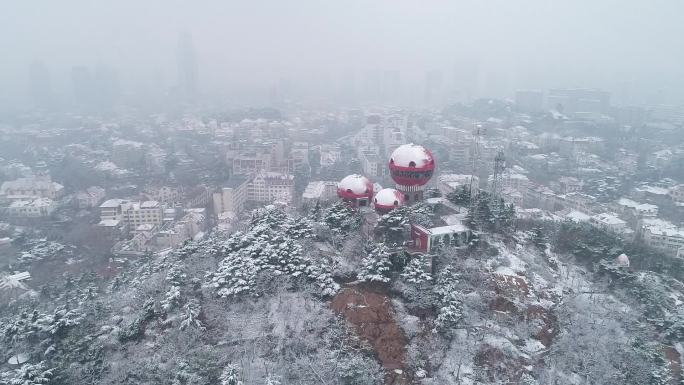 青岛雪景航拍