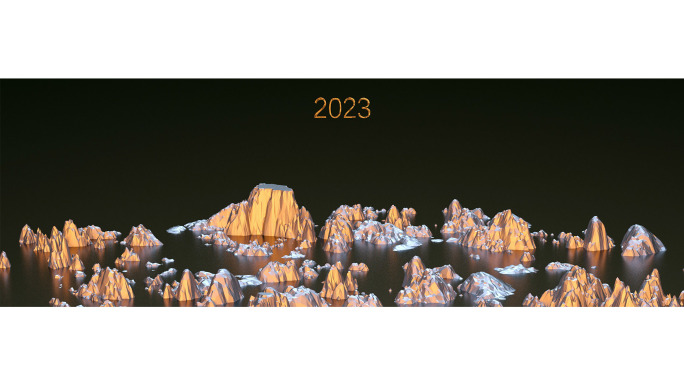 【宽屏时尚背景】2023创意黑金中式山水
