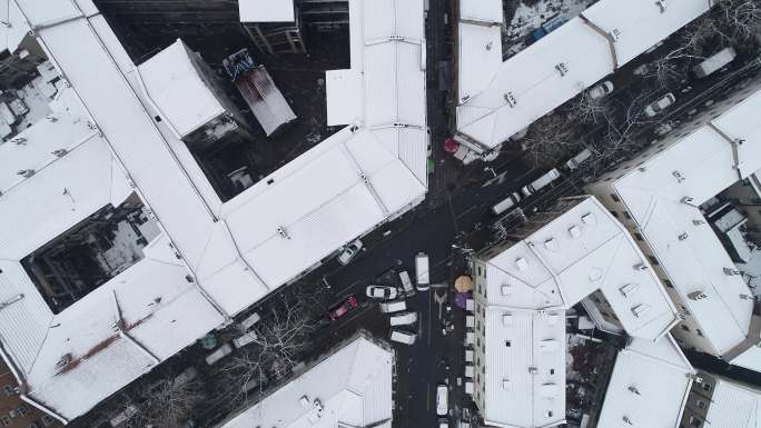 青岛雪景航拍4K