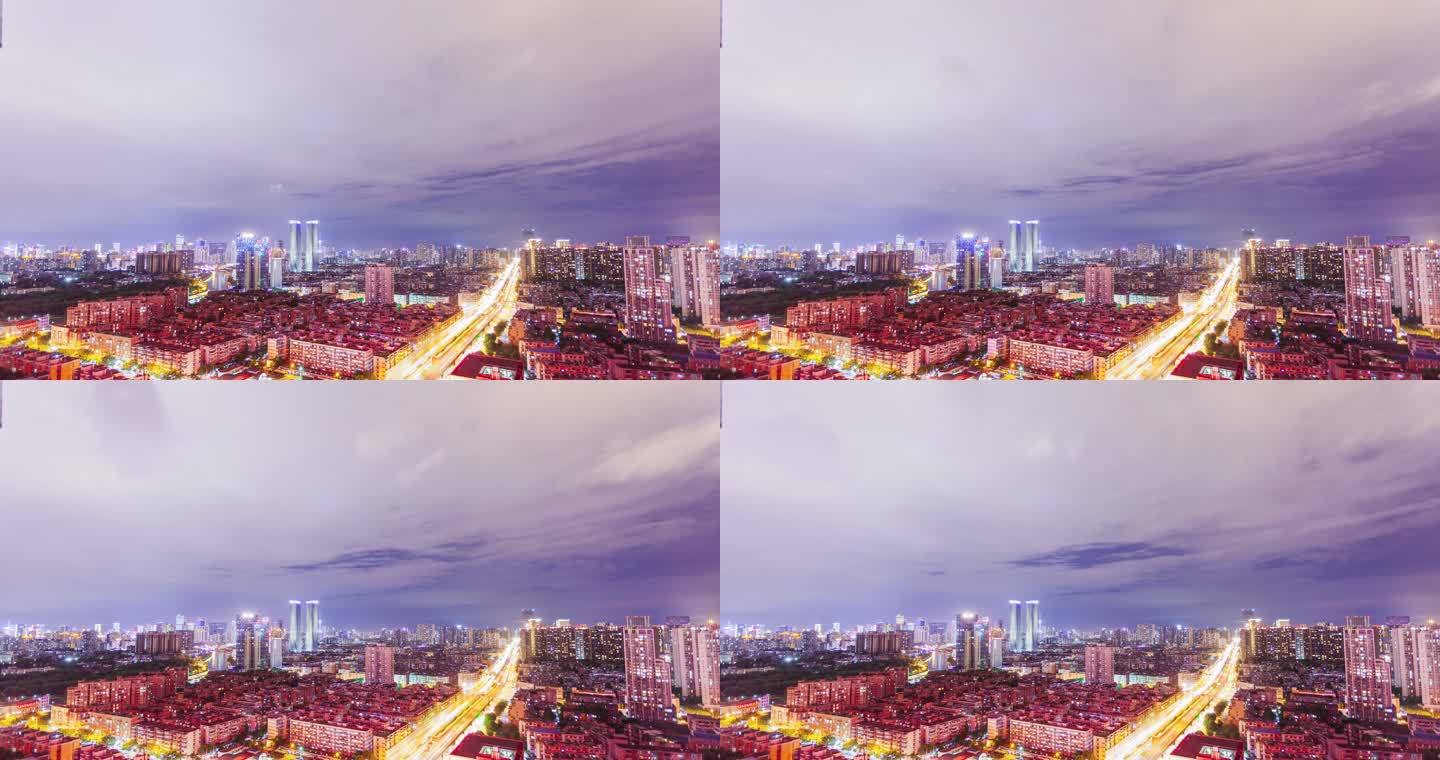 成都东门二环路夜晚延时景观交通车流