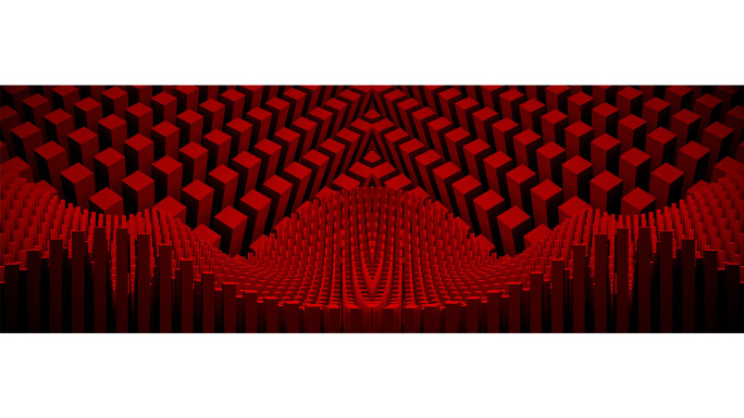 【宽屏时尚背景】红黑方体创意几何韵律矩阵