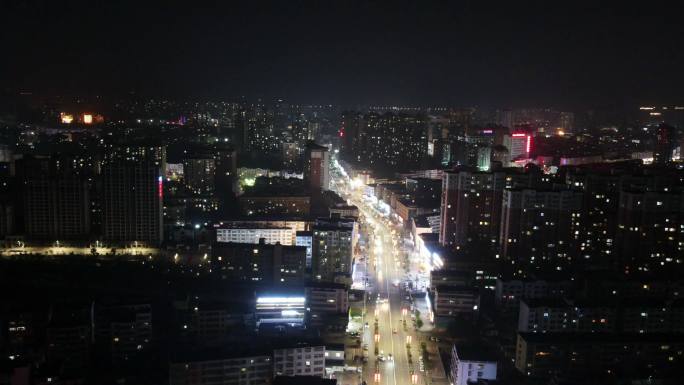 潢川夜景航拍延时