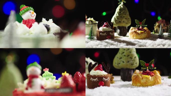 圣诞节 平安夜蛋糕甜品总镜头