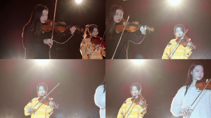 【4K】文艺晚会美女拉小提琴