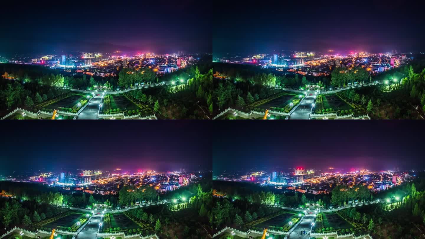 陕西安康市汉阴县夜景 延时摄影