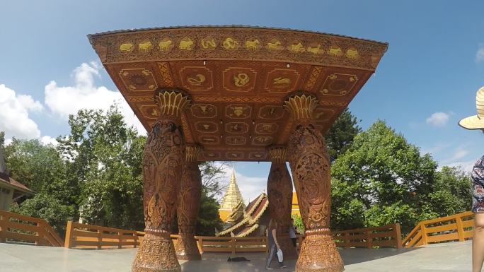 泰国清迈寺庙延时摄影
