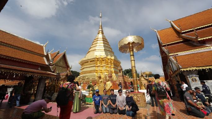 泰国清迈双龙寺延时摄影