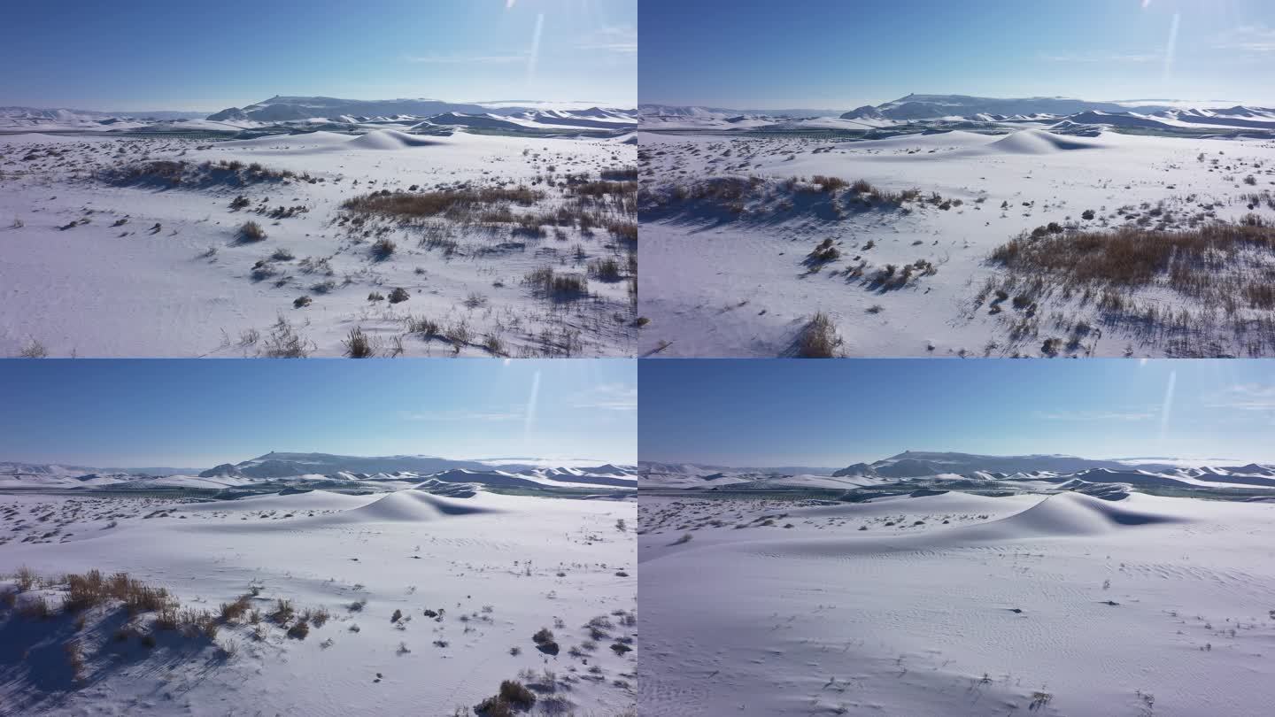 荒漠道路雪景