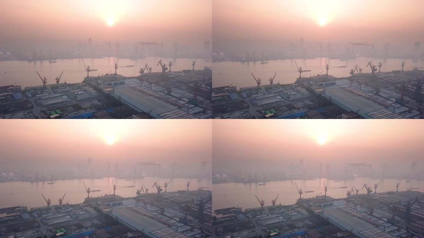 上海日出航拍4k视频