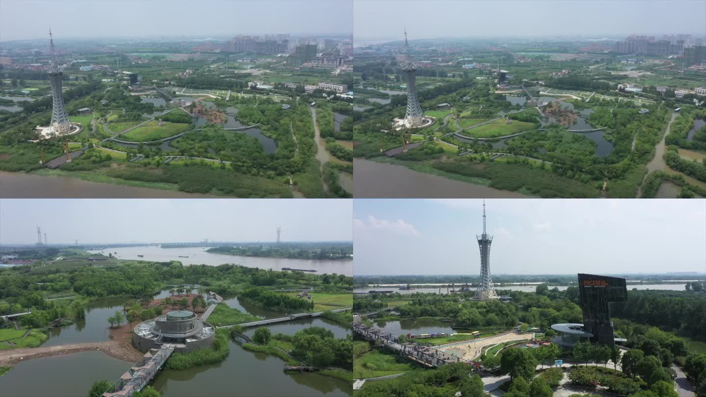 扬中滨江公园电视塔航拍A021