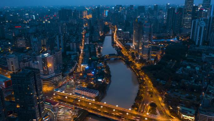 九阳桥_安顺廊桥夜景_夜景航拍延时