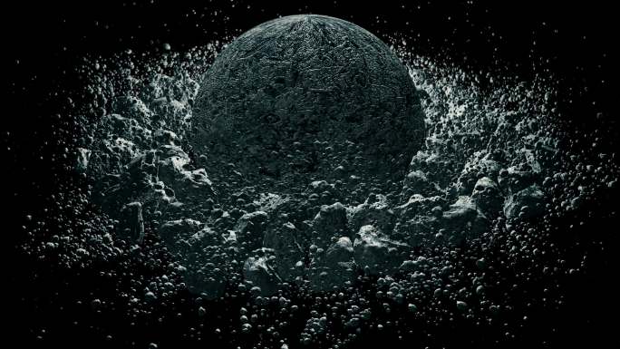 黑暗星球宇宙爆炸陨石坠落冲屏三维动画素材