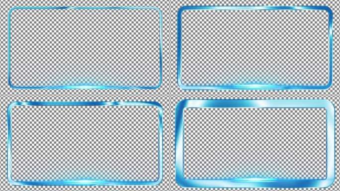 3款蓝色科技圆角金属边框相框